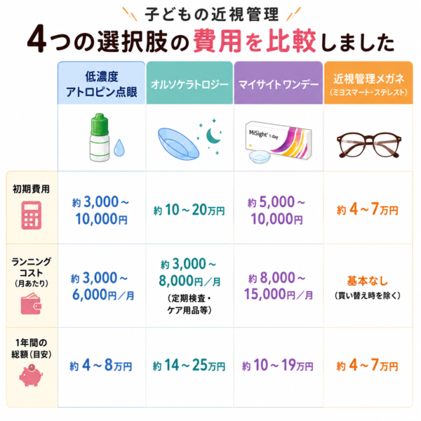 近視抑制価格の比較